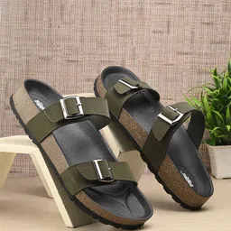 The Roadster Lifestyle Co. Men Olive Green Comfort Sandals-image-82