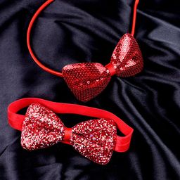 Krelin Girls Set of 2 Embellished Ribbon Bows Hairbands-8