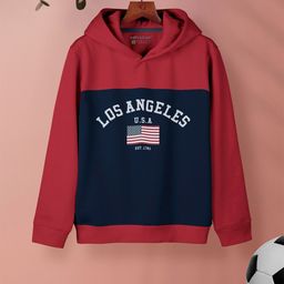 HELLCAT Girls Colourblocked Hooded Cotton Sweatshirt-picture-40