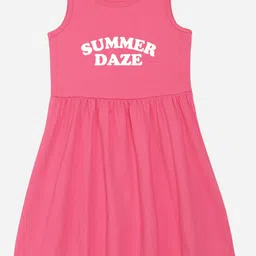 M&H Juniors Girls Typography Printed A-Line Dress-picture-53