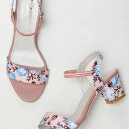 Funku Fashion Peach-Coloured Kitten Sandals-image-44