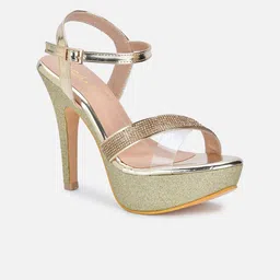 VALIOSAA Gold-Toned Party Stiletto Sandals-image-93