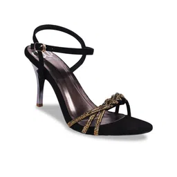 THE WHITE POLE Embellished Open Toe Stiletto Heels-15