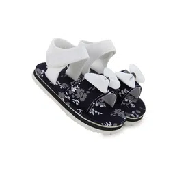BAESD Infant Girls Musical Printed Bow Detailed Open Toe Flats-16