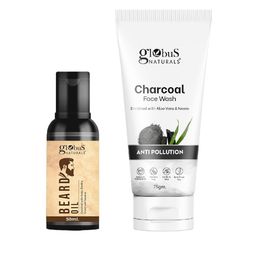 Globus naturals 2-Pcs Charcoal Face Wash 75g & Beard Oil 50ml Combo-11