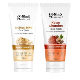 Globus naturals 2-Pcs Kesar Chandan & Multani Mitti Face Wash - 75g Each-48