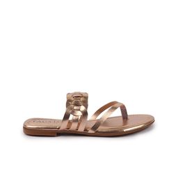 FAUSTO Textured Open Toe T-Strap Flats image 4