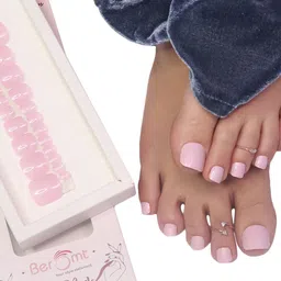 BEROMT 24 Pcs Long-Lasting Reusable Salon Finish Press On Toe Nails - Shade 266-48