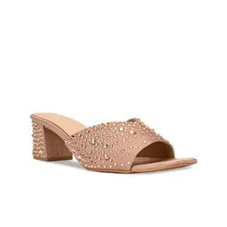 CAI Embellished Open Toe Block Heels image 4