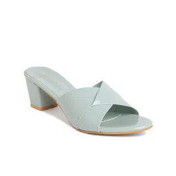 kiana house of fashion Kiana Textured Open Toe Block Heels image 3