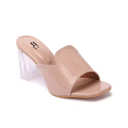 TWIN TOES Cream-Coloured Party Block Heels image 3