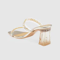 Sole To Soul Two Strap Textured Party Block Heels image 4