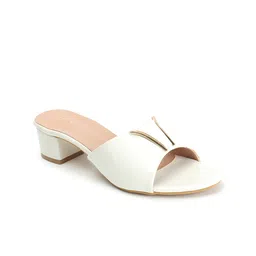 ICONICS Embellished Open Toe Block Heels image 5