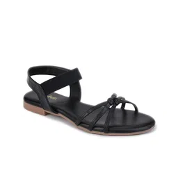 Luxyfeel Textured Open Toe Flats With Backstrap image 2
