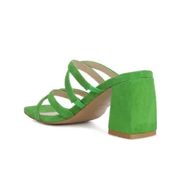 RAG & CO Strappy Open Toe Suede Block Heels image 2