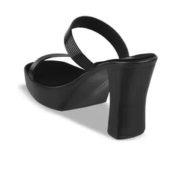 Mochi Double Strap Textured Open Toe Platform Heels image 2