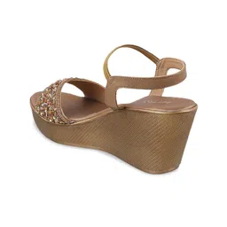 Metro Embellished Open Toe Wedges With Backstrap image 5