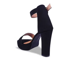 Stylestry Open Toe Suede Platform Heels image 3