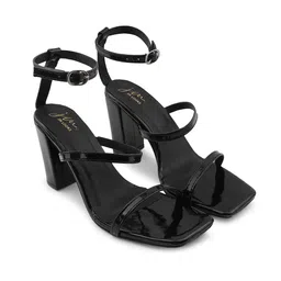 JM Looks Strappy Open Toe Block Heels image 4