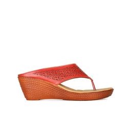 Bata Textured Open Toe Wedges With Laser Cuts image 3