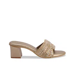 ERIDANI Embellished Open Toe Block Heels image 3