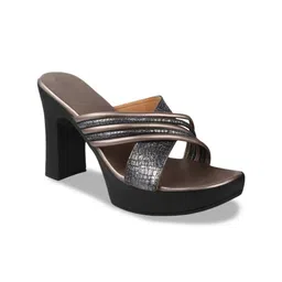 Try Me Striped Open Toe Block Heels image 2