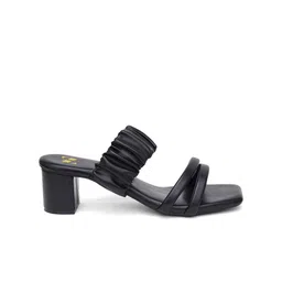 ZENVO Textured Open Toe Block Heels image 3