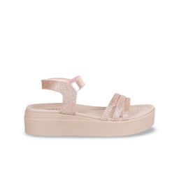 Metro Embellished Open Toe Flatform Heels With Backstrap image 2