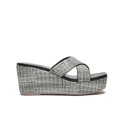 Bruno Manetti Printed Open Toe Wedges image 5