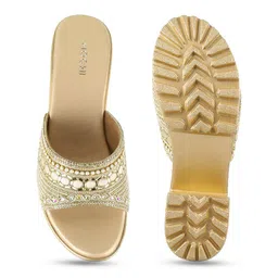 Mochi Embellished Open Toe Wedge Heels image 2