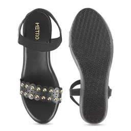 Metro Embellished Open Toe Wedges With Backstrap image 4