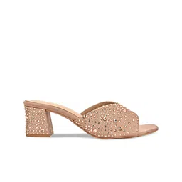 CAI Embellished Open Toe Block Heels image 3