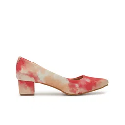 ICONICS Printed Pointed Toe Block Heel Pumps image 2