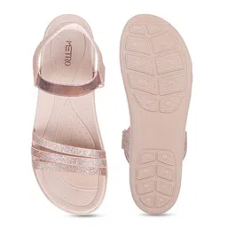 Metro Embellished Open Toe Flatform Heels With Backstrap image 5