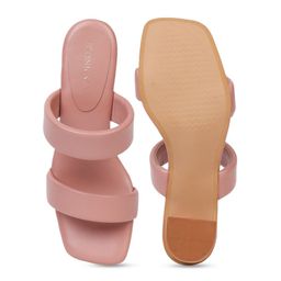 ICONICS Peach-Coloured Block Heels image 4