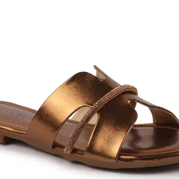 FAUSTO Embellished Open Toe Flats image 3