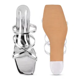 Try Me Cross Strap Open Toe Block Heels image 3