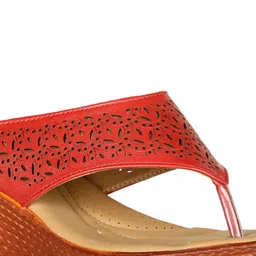 Bata Textured Open Toe Wedges With Laser Cuts image 5