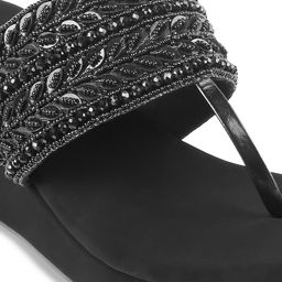 Metro Embellished Open Toe Wedges image 2
