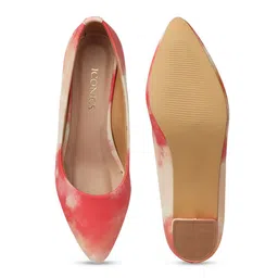ICONICS Printed Pointed Toe Block Heel Pumps image 5