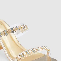 Sole To Soul Two Strap Textured Party Block Heels image 3