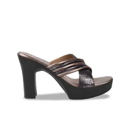 Try Me Striped Open Toe Block Heels image 3