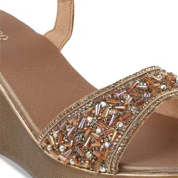 Metro Embellished Open Toe Wedges With Backstrap image 2