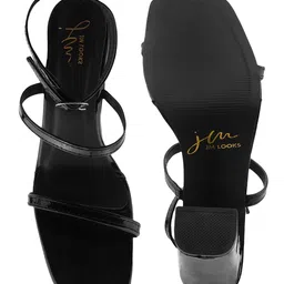 JM Looks Strappy Open Toe Block Heels image 3