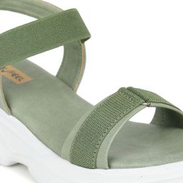 Luxyfeel Textured Open Toe Wedges With Backstrap image 5