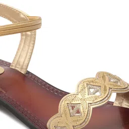 Picktoes Embellished Open Toe Block Heels With Backstrap image 3