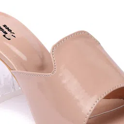 TWIN TOES Cream-Coloured Party Block Heels image 5