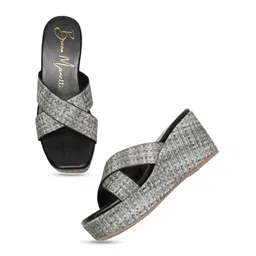 Bruno Manetti Printed Open Toe Wedges image 4