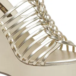 Flat n Heels Textured Open Toe Wedge Heels image 5