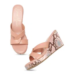 Bruno Manetti Printed Open Toe Wedges image 5